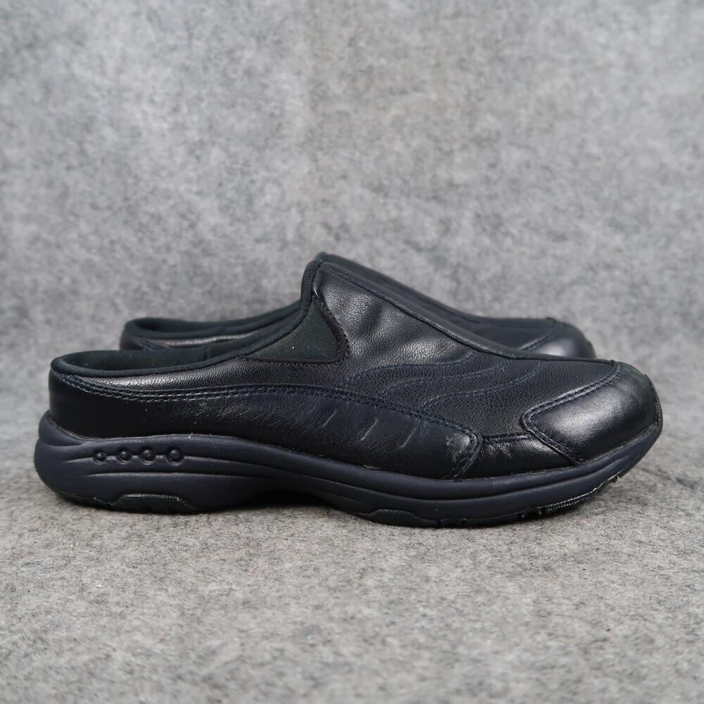 Easy Spirit Shoes Womens 8 Slip On Clog Mule Travel Comfort Casual Leather Blue